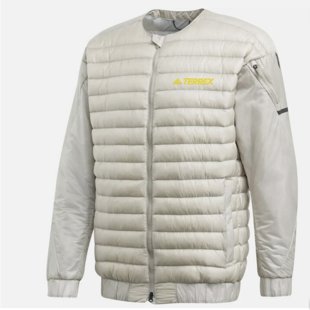 NWT Adidas Men’s Terrex Hike Bomber Down Jacket in Metal Grey